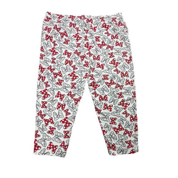 Disney Minnie Mouse Bow Pajama Pants Women’s 2X Red Gray Print Pockets - Picture 2 of 5